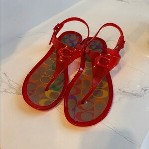 Coach Red Jelly Sandals- Size 6
